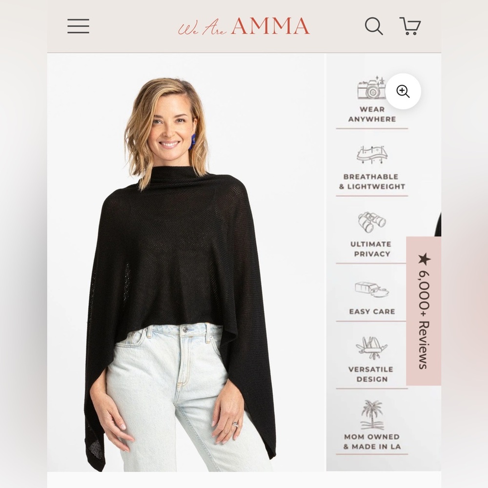 We are Amma black nursing cover